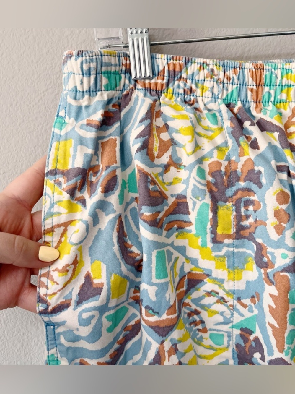 Patagonia NWOT Funhoggers Printed Pants Thriving Planet Blue Size Large Outdoor - Picture 6 of 14